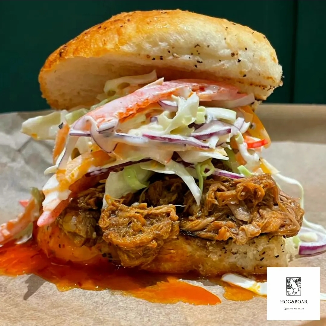Pulled pork roll with apple slaw